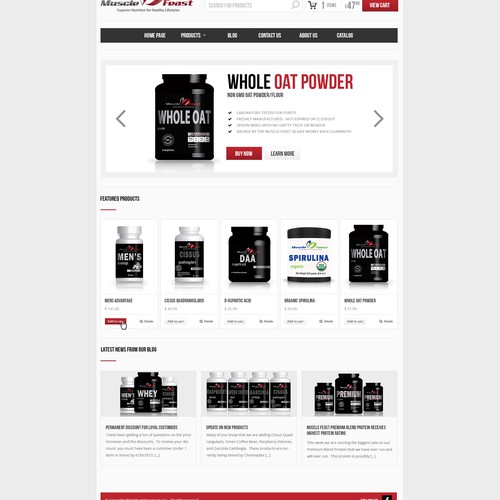 Homepage Design for Ecommerce Business - Natural Nutritional Products Distributor