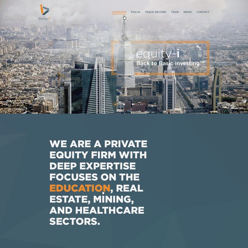 Design a clean and engaging private equity site for a Dubai-based internationally oriented team
