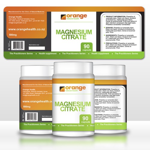 Create the next product label for Orange Health 