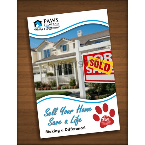 Create the next postcard or flyer for Paws Program