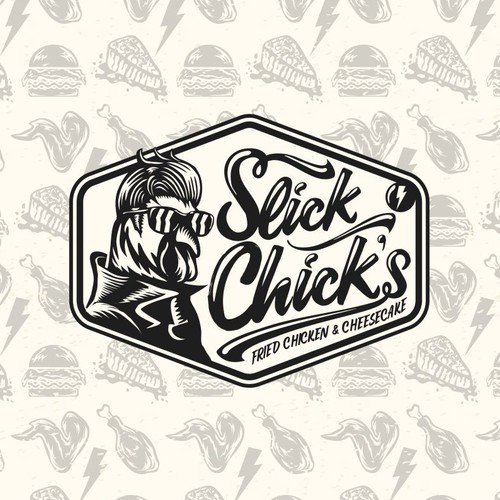 Bold Vintage Fried Chicken Restaurant Logo