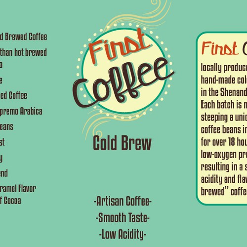 First Coffee - Cold Coffee Label