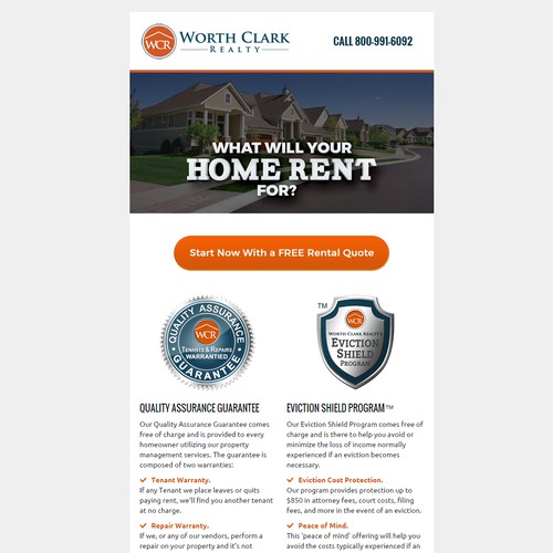 Responsive email template for Worth Clark Realty