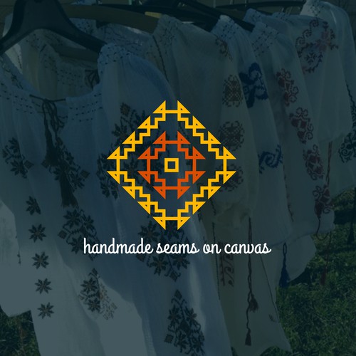 handmade seams on canvas