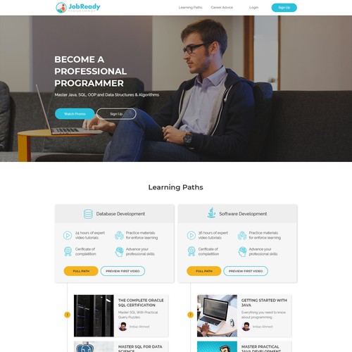 Landing page design