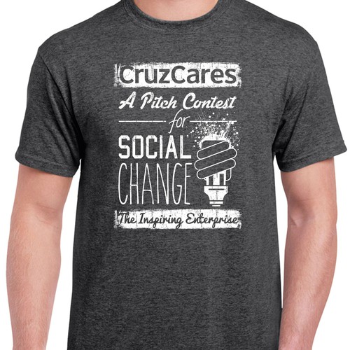 Create a trendy tshirt design for a Santa Cruz pitch contest for social ventures.