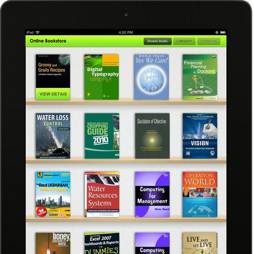 Design our iPad book store App for selling technical journals