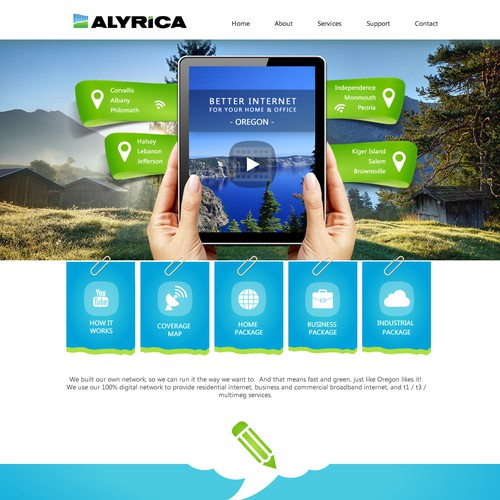 Friendly website for Alyrica Internet