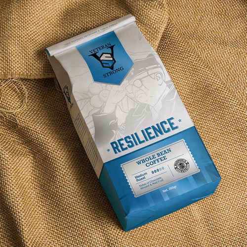 Packaging Design for Veteran Strong - Whole Bean Coffee