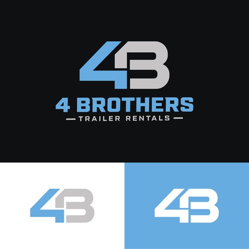 Modern Monogram Logo for 4 Brothers Trailer Rentals