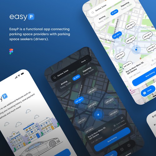 App design for a parking space platform