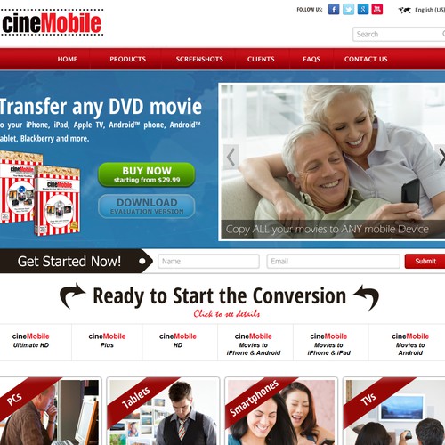 Create the next website design for cineMobile