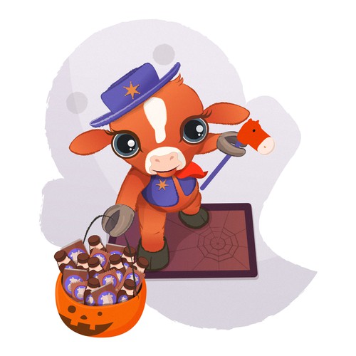 Cute halloween calf illustration