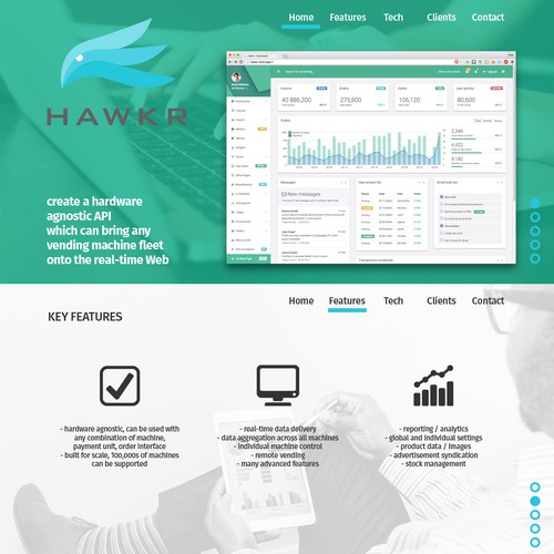 One-page Website Design for Software and Technology Startup