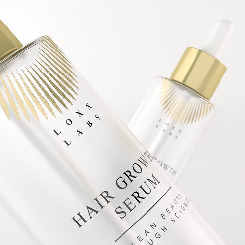 Luxury Cosmetic hair serum label design