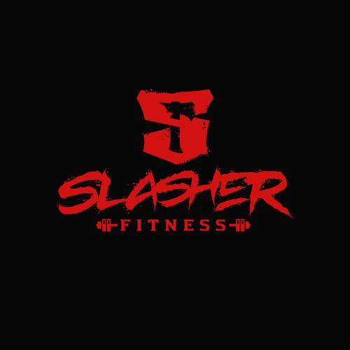 Slasher fitness logo design.