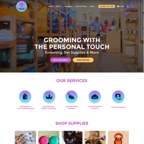 Wix website for pawsnpurrfectionco.com