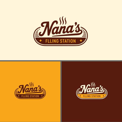 Vintage logo concept for Nana’s Filling Station