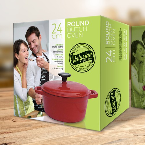 Create a capturing Retail and Logistics Boxes for Cast iron Cookware