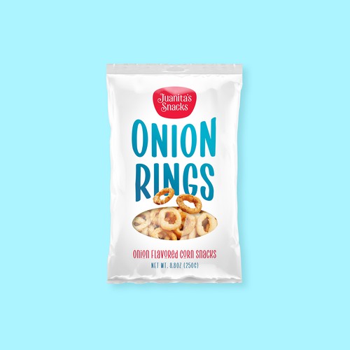 Onion rings snack packaging concept