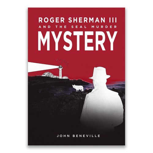 Book Cover design for detective novel "Roger Sherman III and the Seal Murder Mystery"