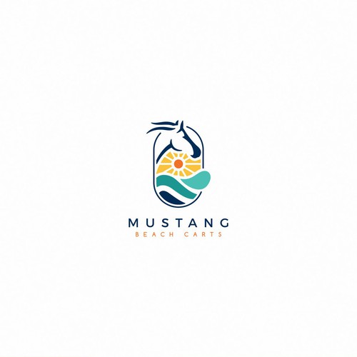Clean and Modern Logo for Mustang Beach Carts