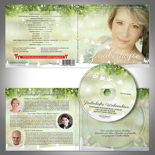 Create a beautiful christmassy Cd cover (4 sides) and disc label