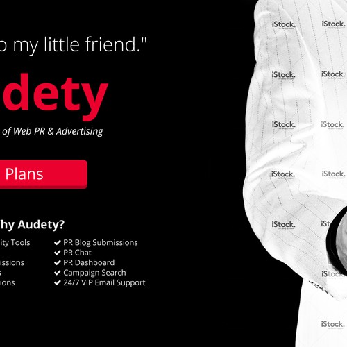 "Say hello to my little friend." Scarface Theme Landing Page for PR Firm