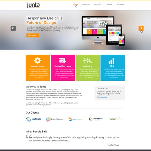 Help Junta with a new website design