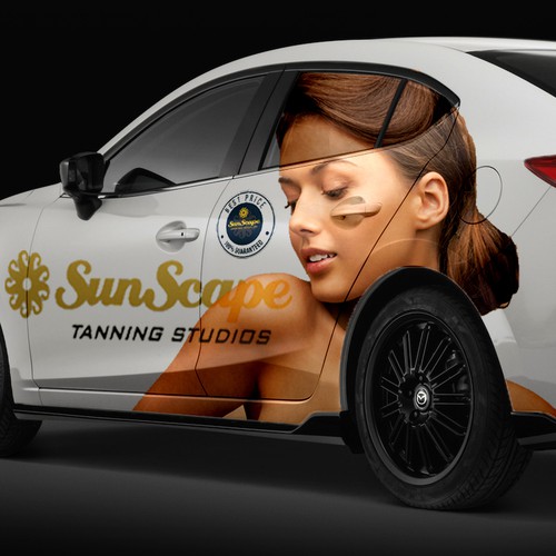 Car wrap for tanning Studio