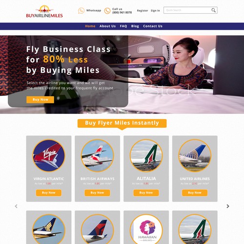 Web Design for BUYAIRLINEMILES
