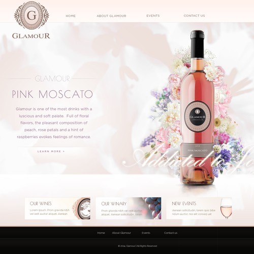 Glamour rose wine design