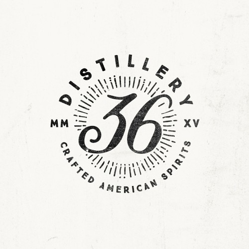 Vintage logo concept for craft distillery