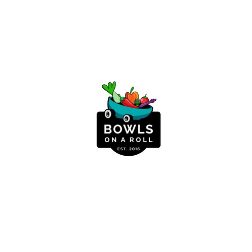 Hand-drawn logo "BOWL ON A ROLL"