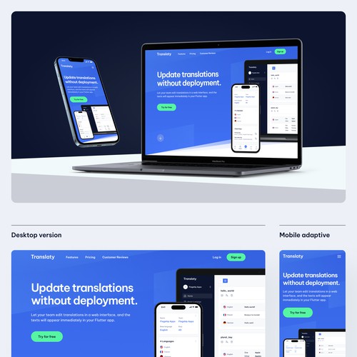 Landing page design for SaaS company