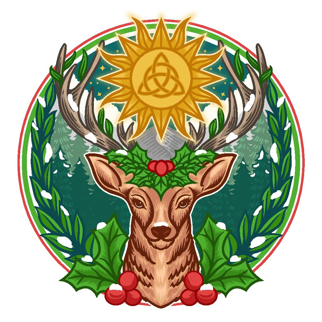 Yule candle 3x3 inch label