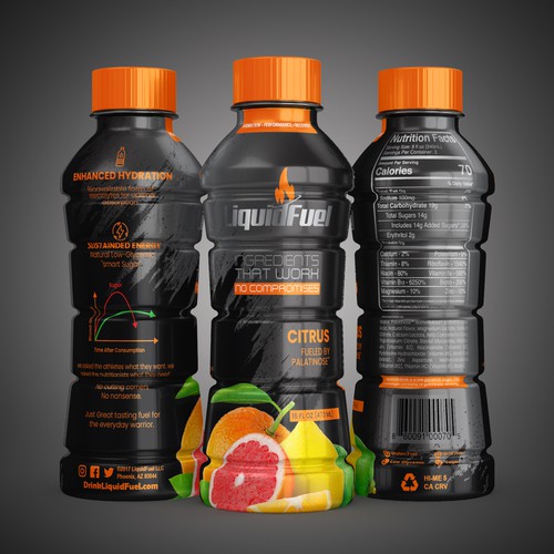 Design the bottle for an all-natural sports drink. Diabetic friendly.