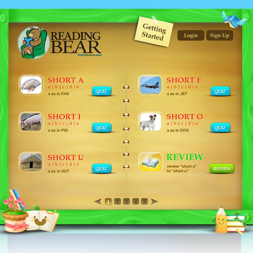 Website design for the new Reading Bear!