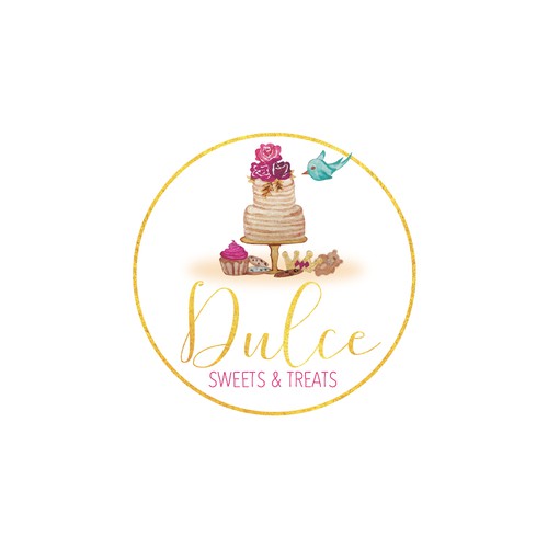 Logo using some watercolor for a bakery