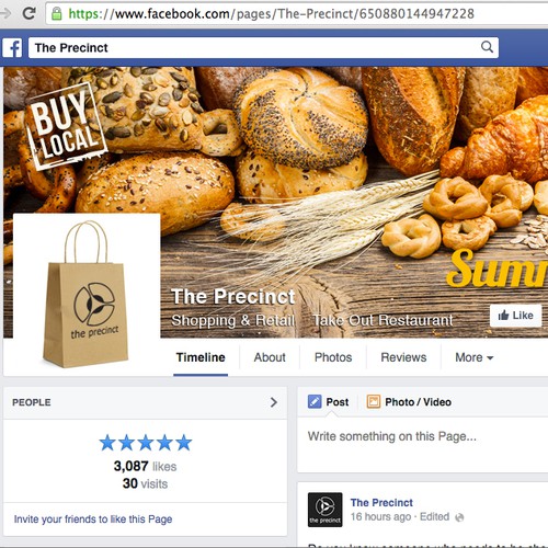 Facebook cover - innovative design welcome -  for an exciting food retail centre!