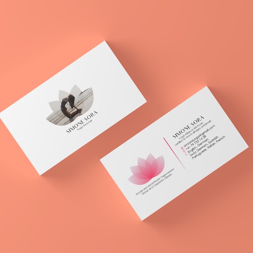 Business card for a yoga teacher