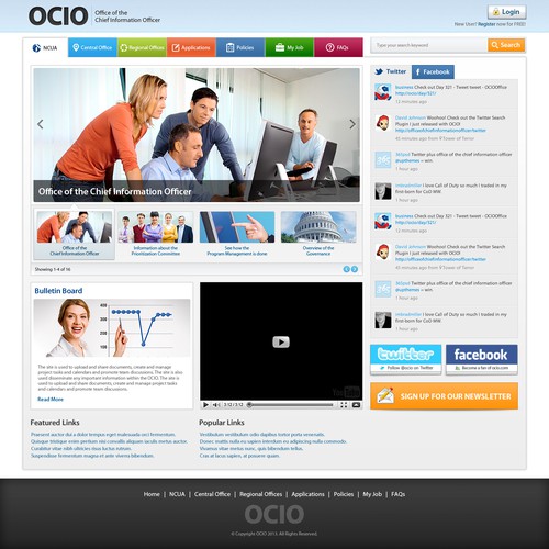 website design for Credit Union Website - OCIO (Office of the Chief Information Officer) Intranet Portal