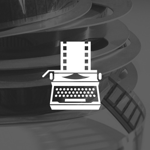 typewriter + film movie logo concept