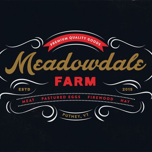 Design a vintage inspired logo for a diversified family farm in the Green Mountains.