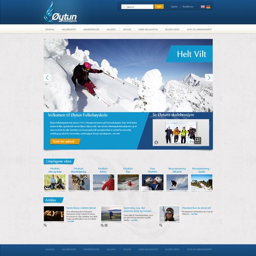 New web design for Norwegian out door school 