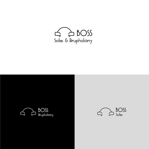 Simple logo concept for Boss Sofas and Reuphosltery