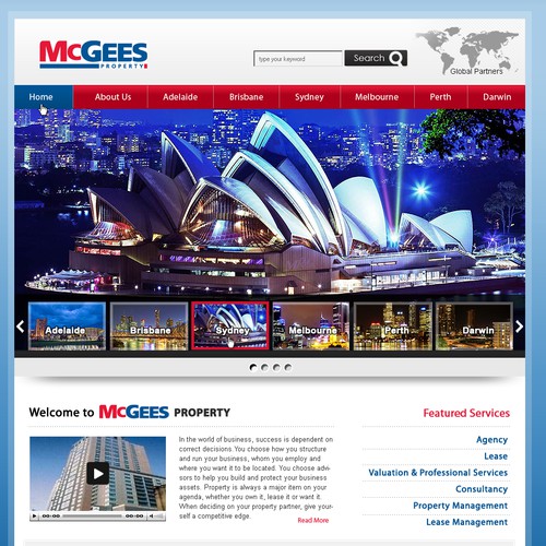 Create the next website design for McGees Property