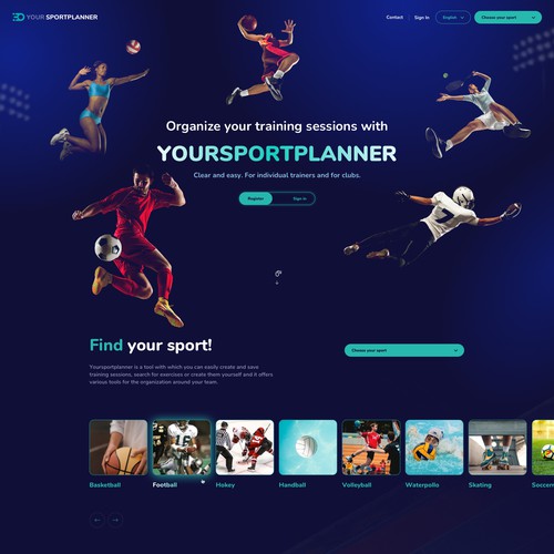 Website for sport app