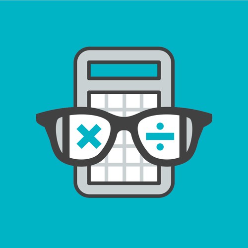 A logo for a nerdy tax consultant super hero