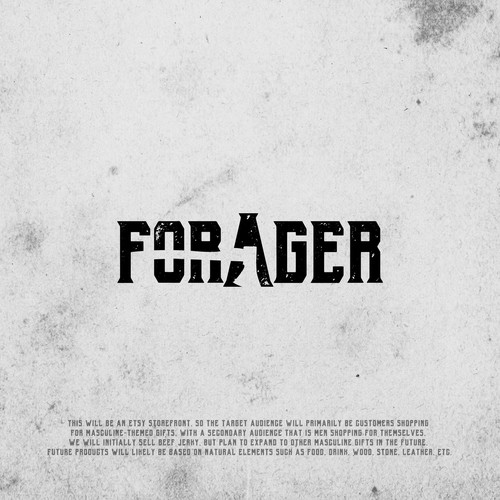 Negative space concept logo for Forager